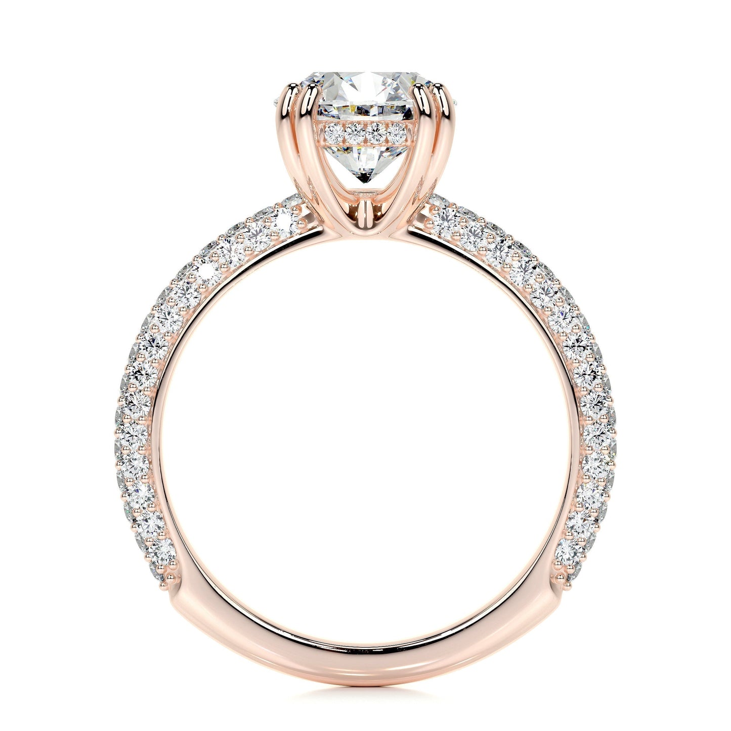 2.0 CT Round Hidden Halo CVD E/VS1 Diamond Engagement Ring 14