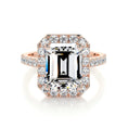 Load image into Gallery viewer, 1.50 CT Emerald Cut Lab Grown Diamond Halo Engagement Ring 8
