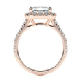 Load image into Gallery viewer, 1.50 CT Emerald Cut Lab Grown Diamond Halo Engagement Ring 11
