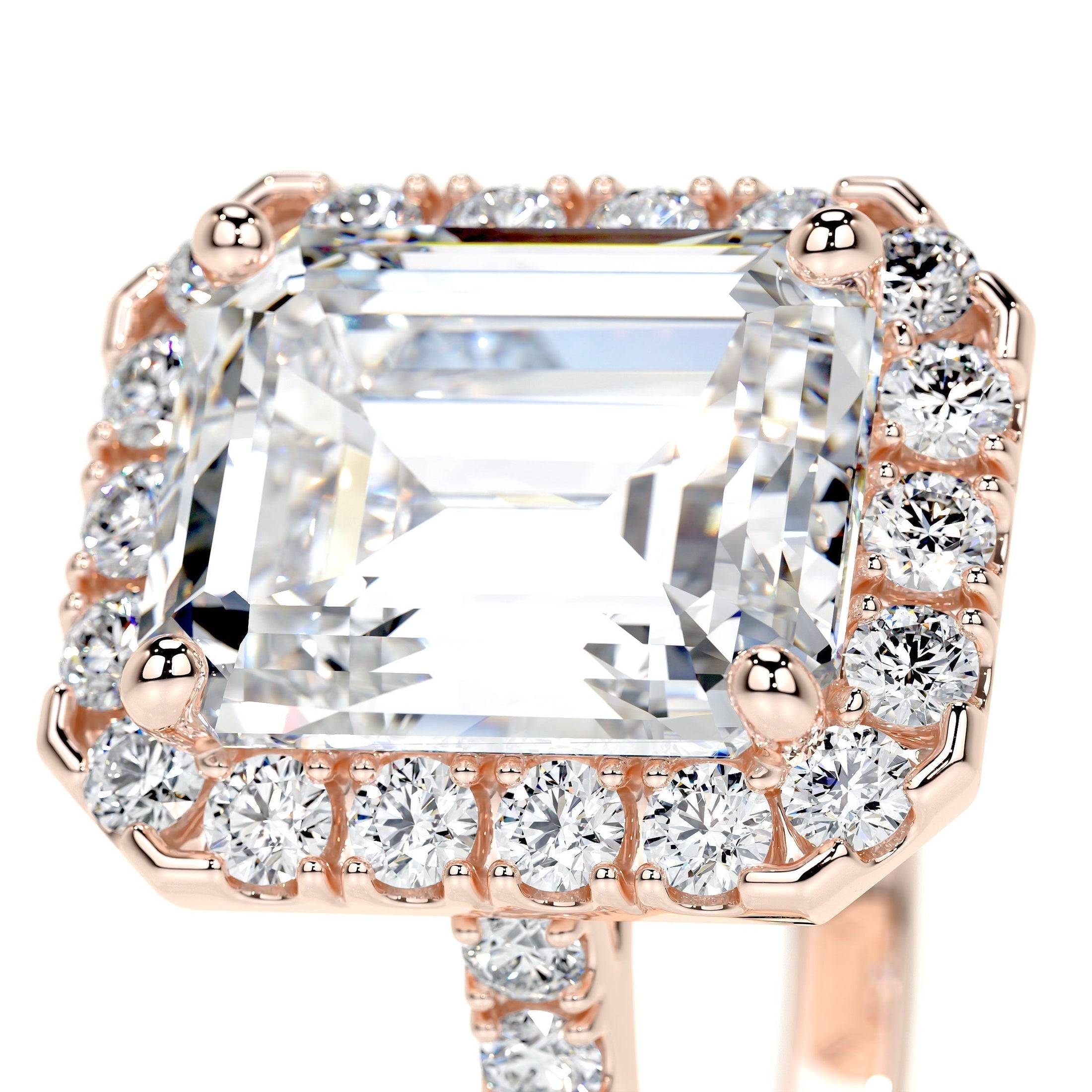 1.50 CT Emerald Cut Lab Grown Diamond Halo Engagement Ring 9