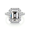 Load image into Gallery viewer, 1.50 CT Emerald Cut Lab Grown Diamond Halo Engagement Ring 4
