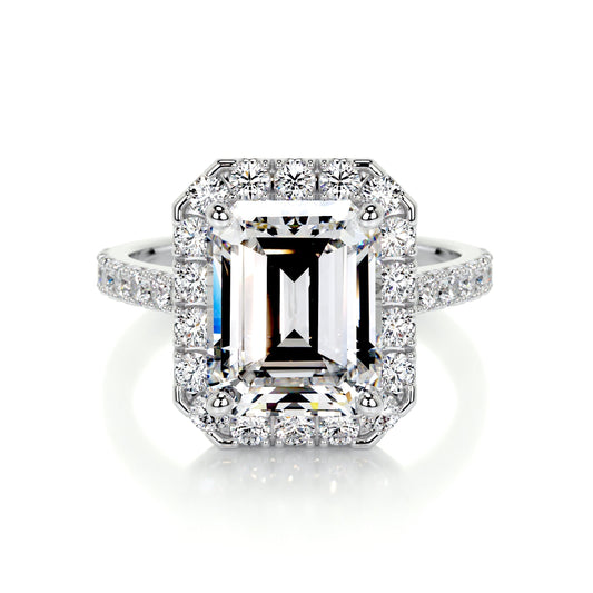 1.50 CT Emerald Halo CVD D/VS1 Diamond Engagement Ring 1