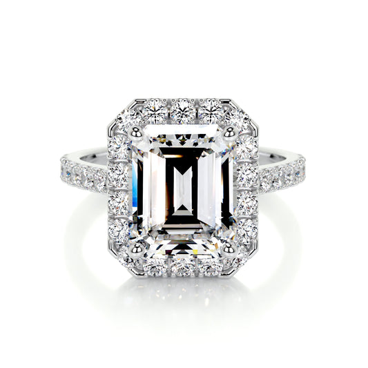 1.50 CT Emerald Halo CVD D/VS1 Diamond Engagement Ring 1