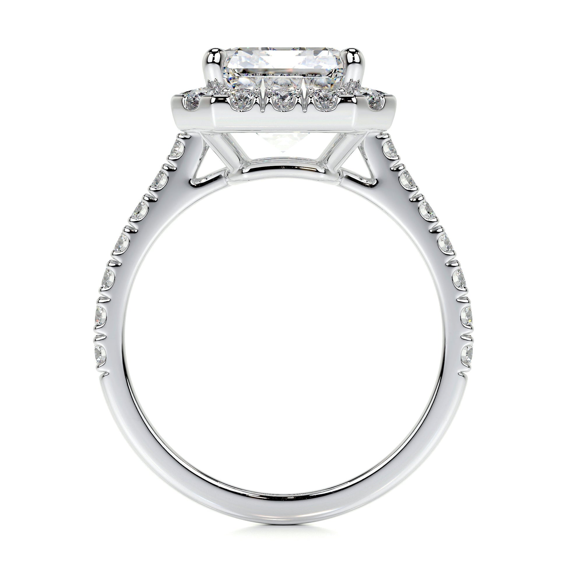 1.50 CT Emerald Halo CVD D/VS1 Diamond Engagement Ring 4