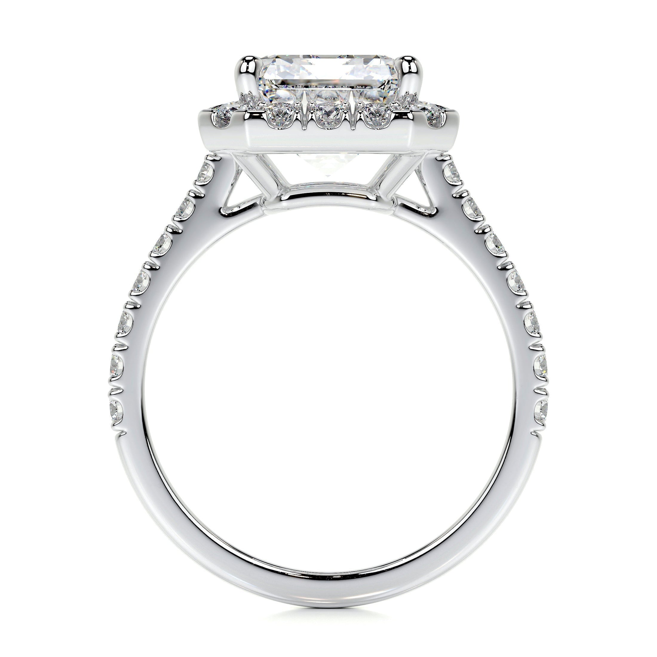 1.50 CT Emerald Cut Lab Grown Diamond Halo Engagement Ring 6