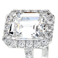 Load image into Gallery viewer, 1.50 CT Emerald Cut Lab Grown Diamond Halo Engagement Ring 7
