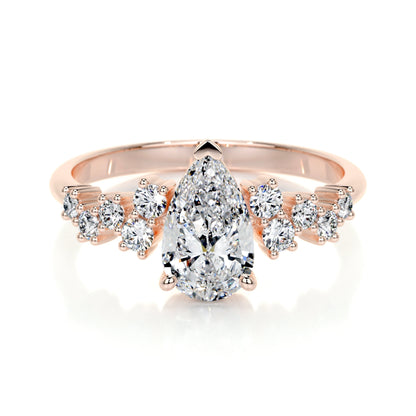 1.0 CT Pear-Shaped Lab Grown Diamond Cluster Engagement Ring 6