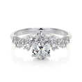 Load image into Gallery viewer, 1.0 CT Pear-Shaped Lab Grown Diamond Cluster Engagement Ring
