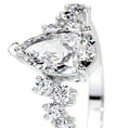 Load image into Gallery viewer, 1.0 CT Pear-Shaped Lab Grown Diamond Cluster Engagement Ring
