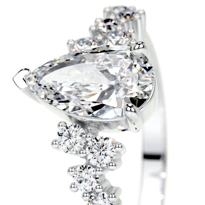 1.0 CT Pear-Shaped Lab Grown Diamond Cluster Engagement Ring 2