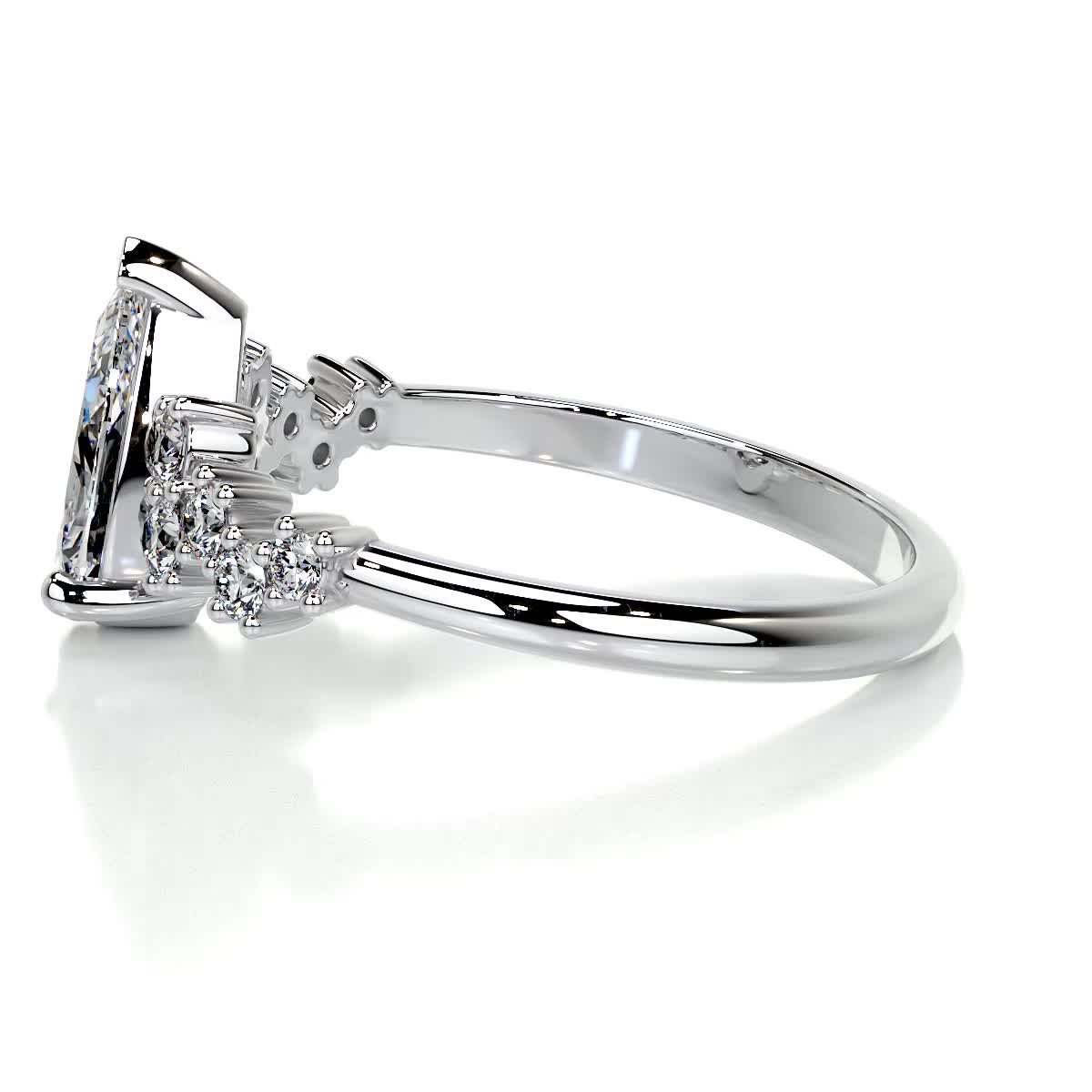 1.0 CT Pear-Shaped Lab Grown Diamond Cluster Engagement Ring 3