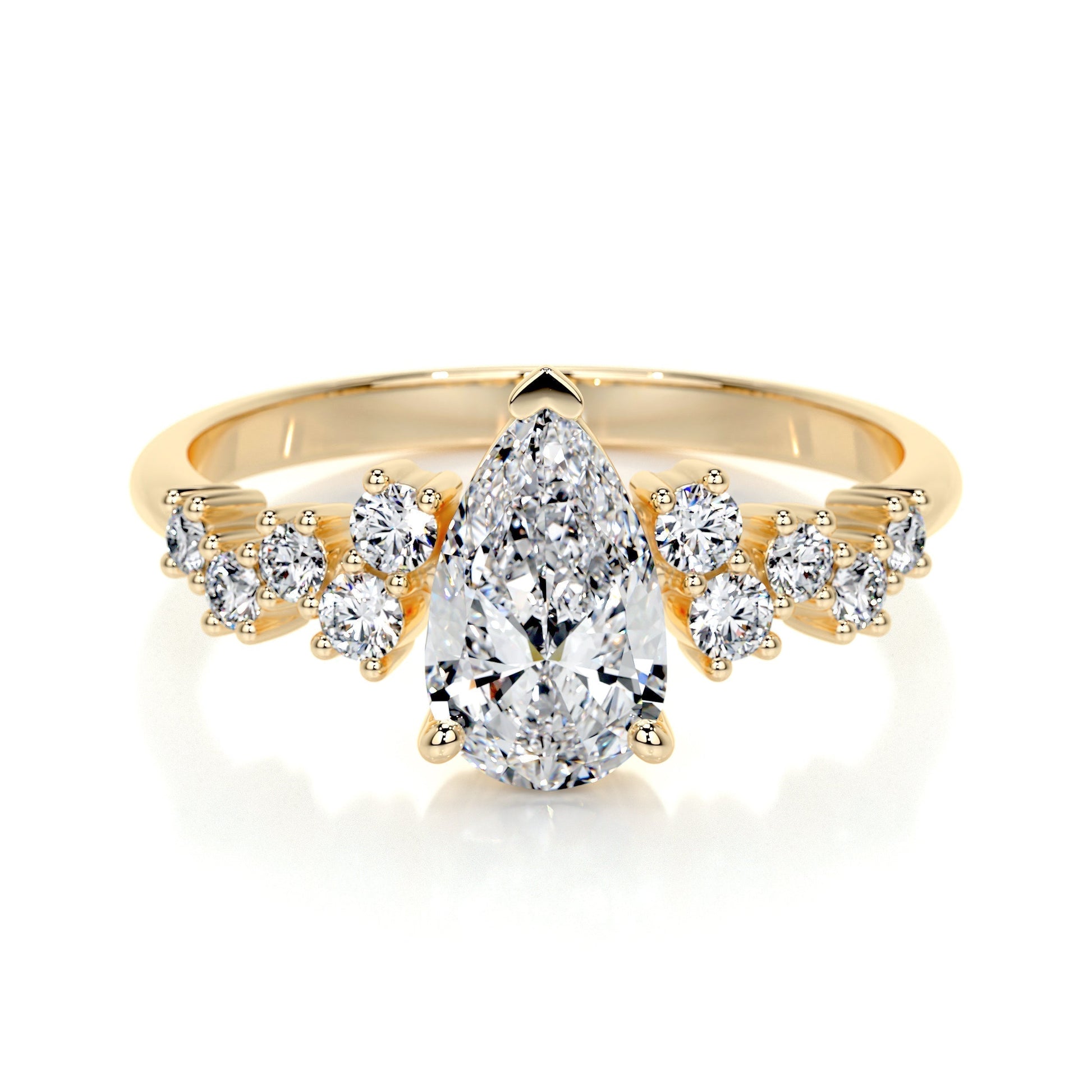 1.0 CT Pear-Shaped Lab Grown Diamond Cluster Engagement Ring 5