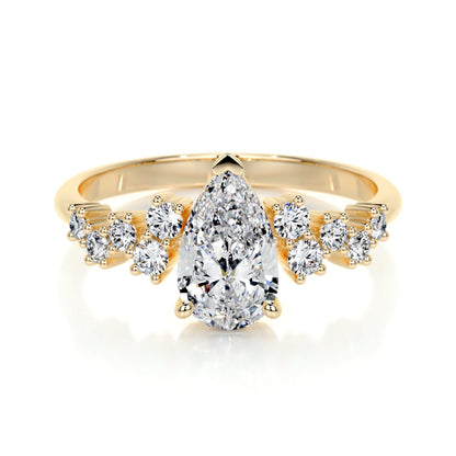 1.0 CT Pear-Shaped Lab Grown Diamond Cluster Engagement Ring 5