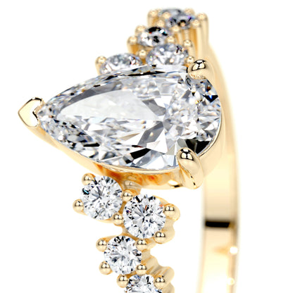 1.0 CT Pear-Shaped Lab Grown Diamond Cluster Engagement Ring 7