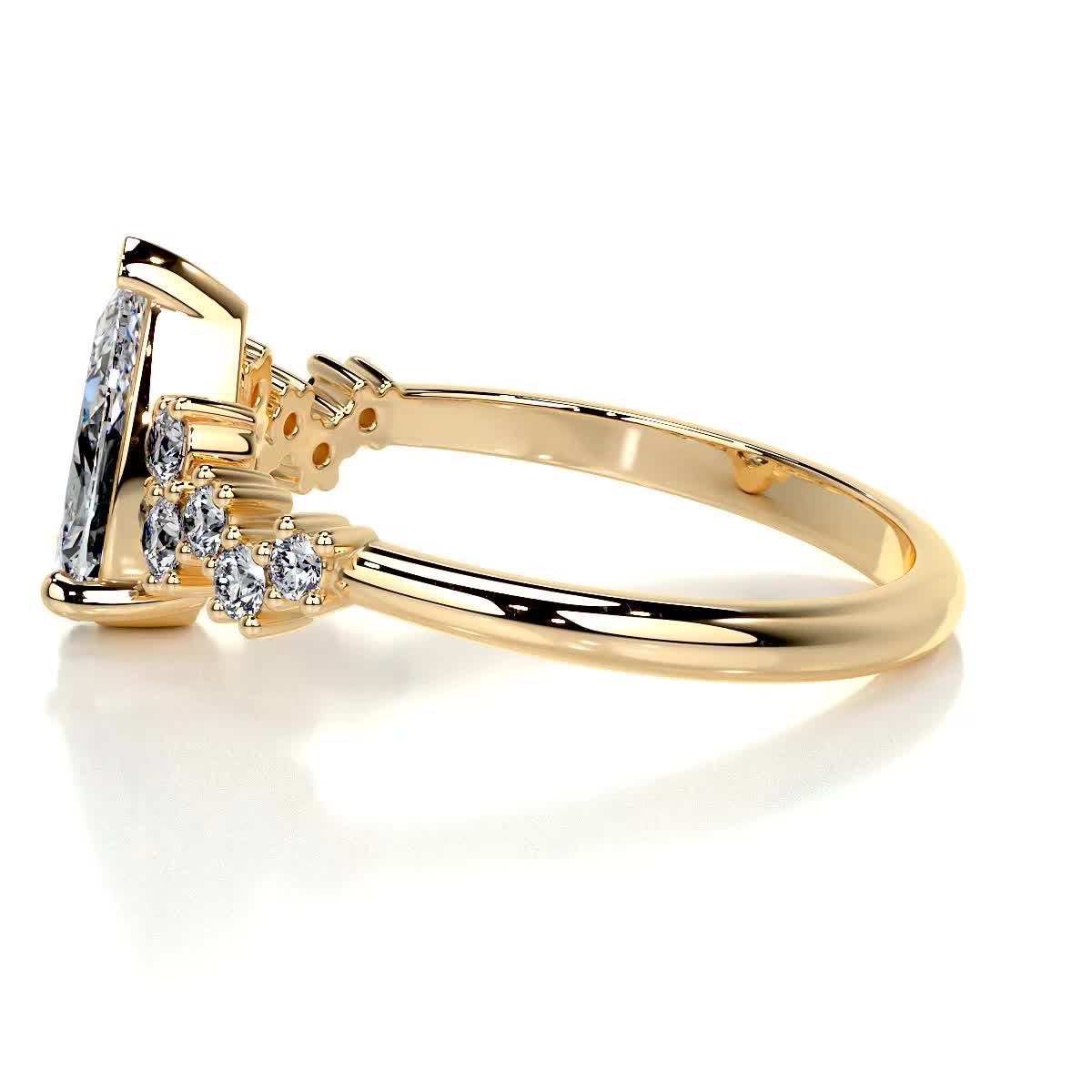 1.0 CT Pear-Shaped Lab Grown Diamond Cluster Engagement Ring 8