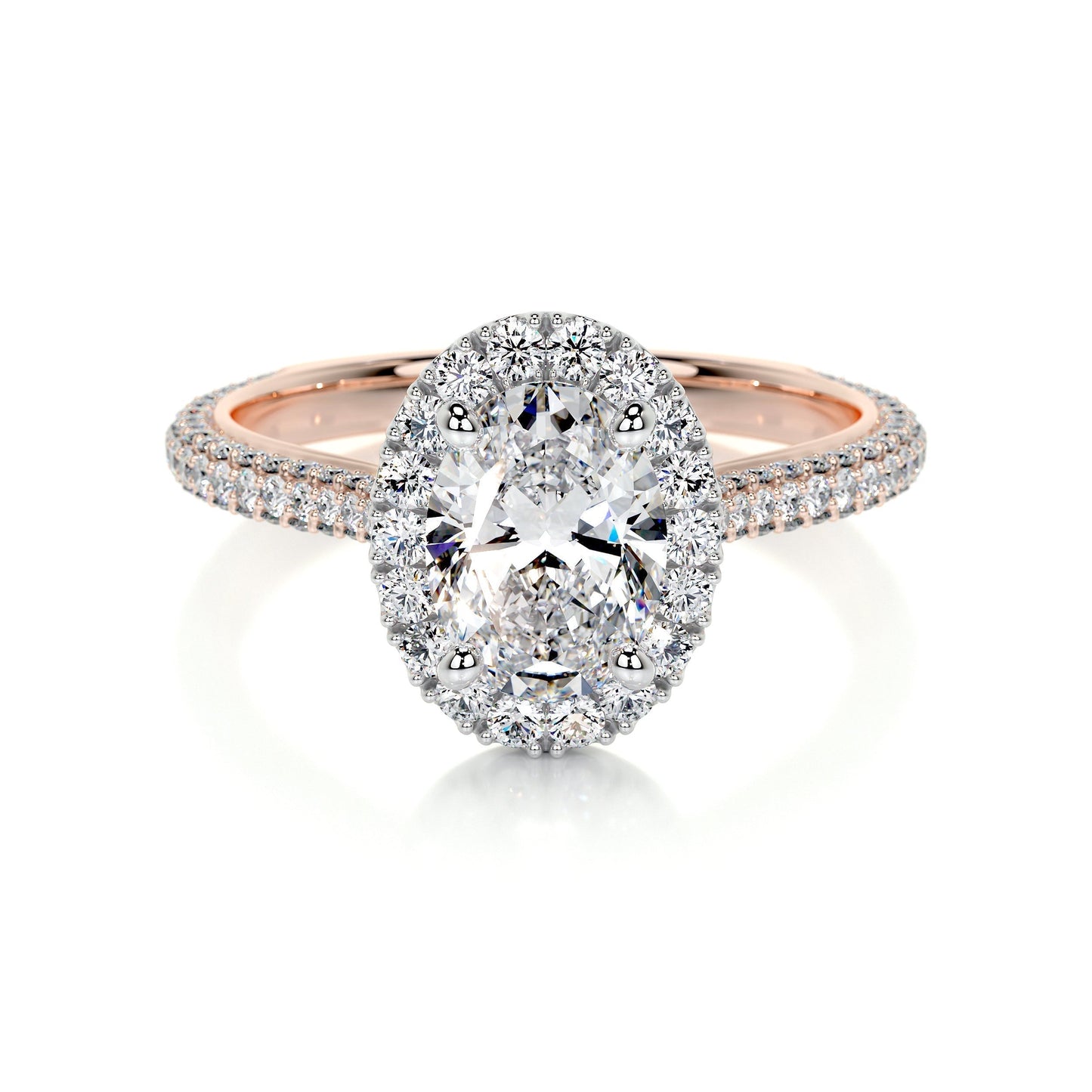 Radiant 1.50 CT Oval Lab Grown Diamond Halo Engagement Ring 12