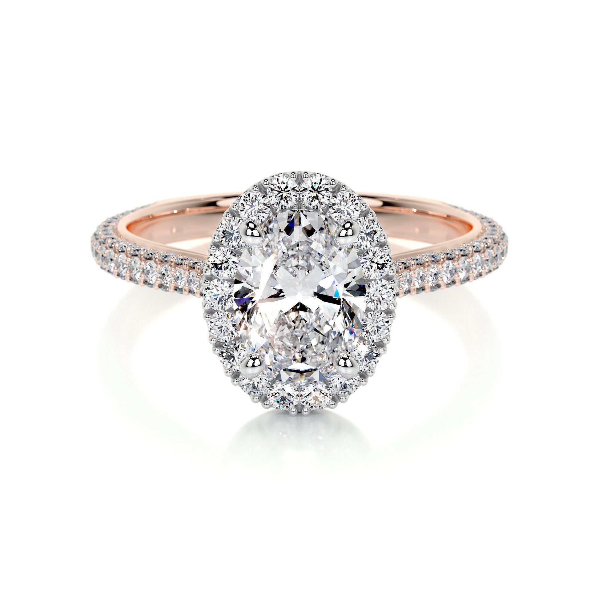 Radiant 1.50 CT Oval Lab Grown Diamond Halo Engagement Ring 12