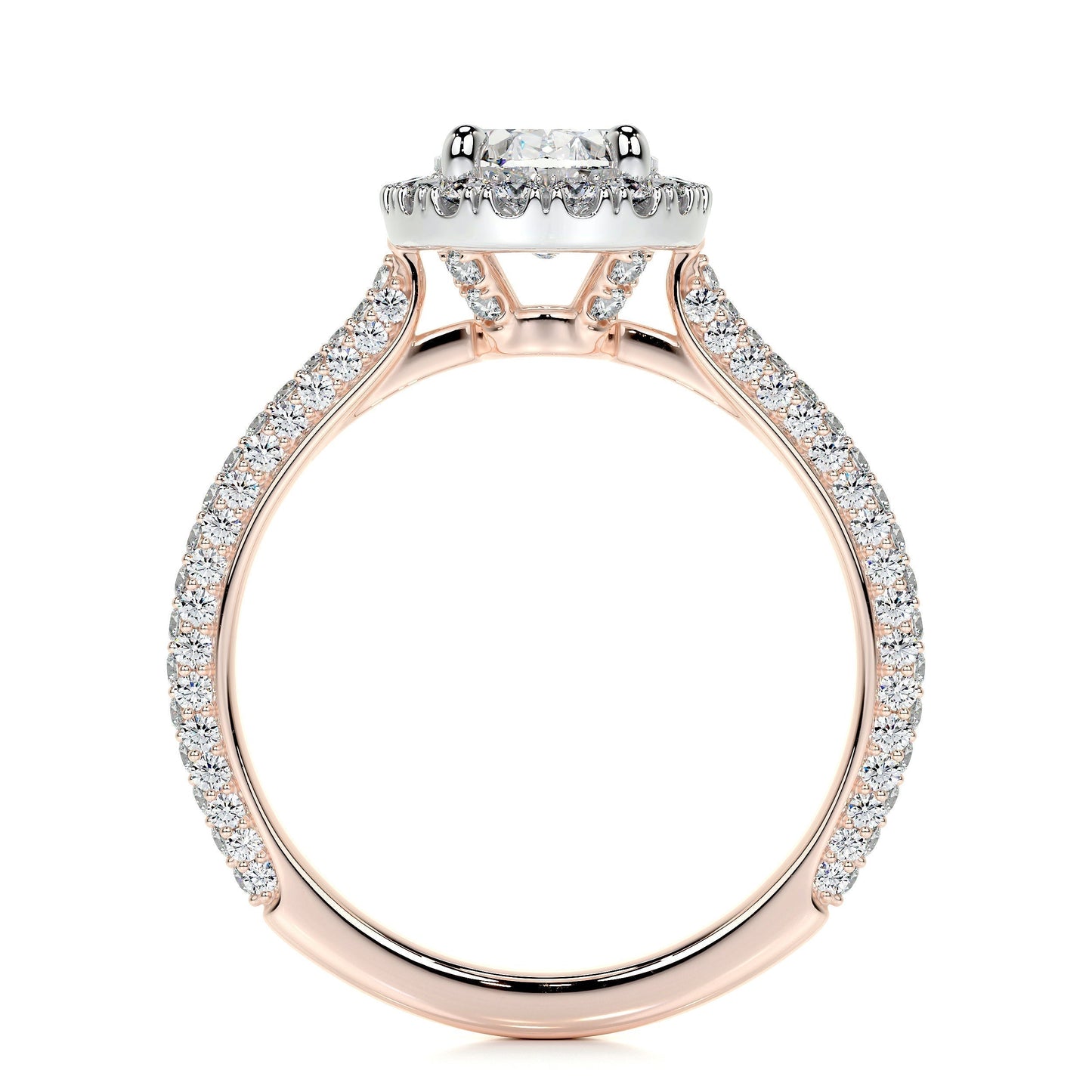 Radiant 1.50 CT Oval Lab Grown Diamond Halo Engagement Ring 14