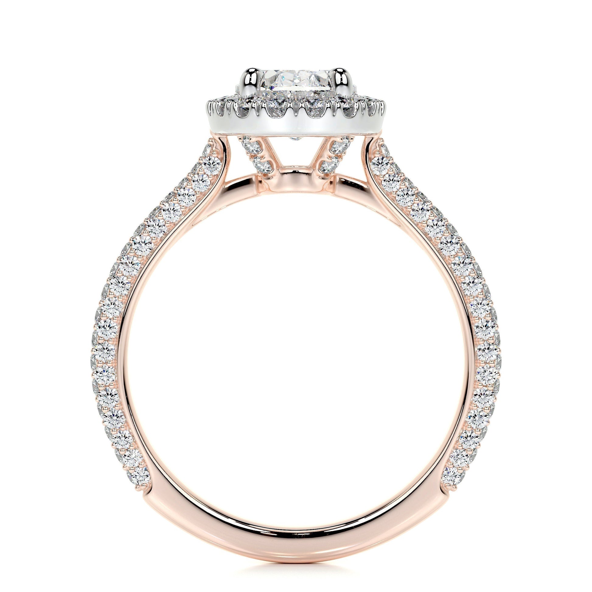 Radiant 1.50 CT Oval Lab Grown Diamond Halo Engagement Ring 14