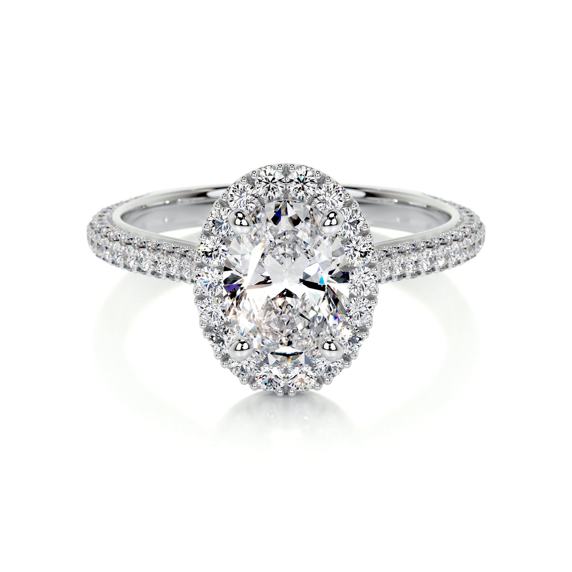 Radiant 1.50 CT Oval Lab Grown Diamond Halo Engagement Ring 1