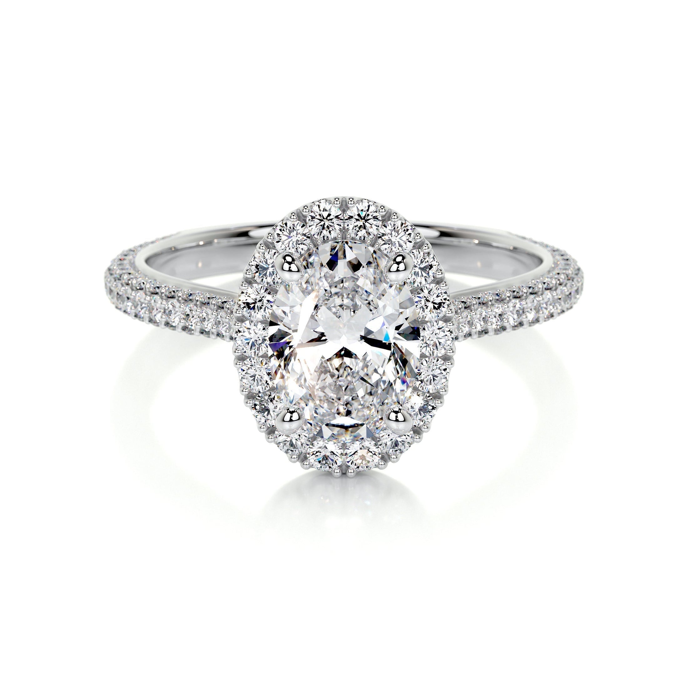 Radiant 1.50 CT Oval Lab Grown Diamond Halo Engagement Ring