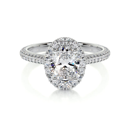 Radiant 1.50 CT Oval Lab Grown Diamond Halo Engagement Ring 1