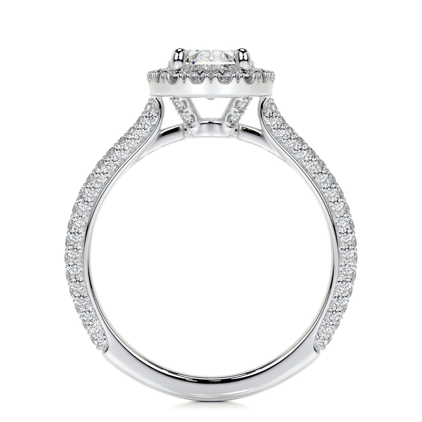 Radiant 1.50 CT Oval Lab Grown Diamond Halo Engagement Ring 5