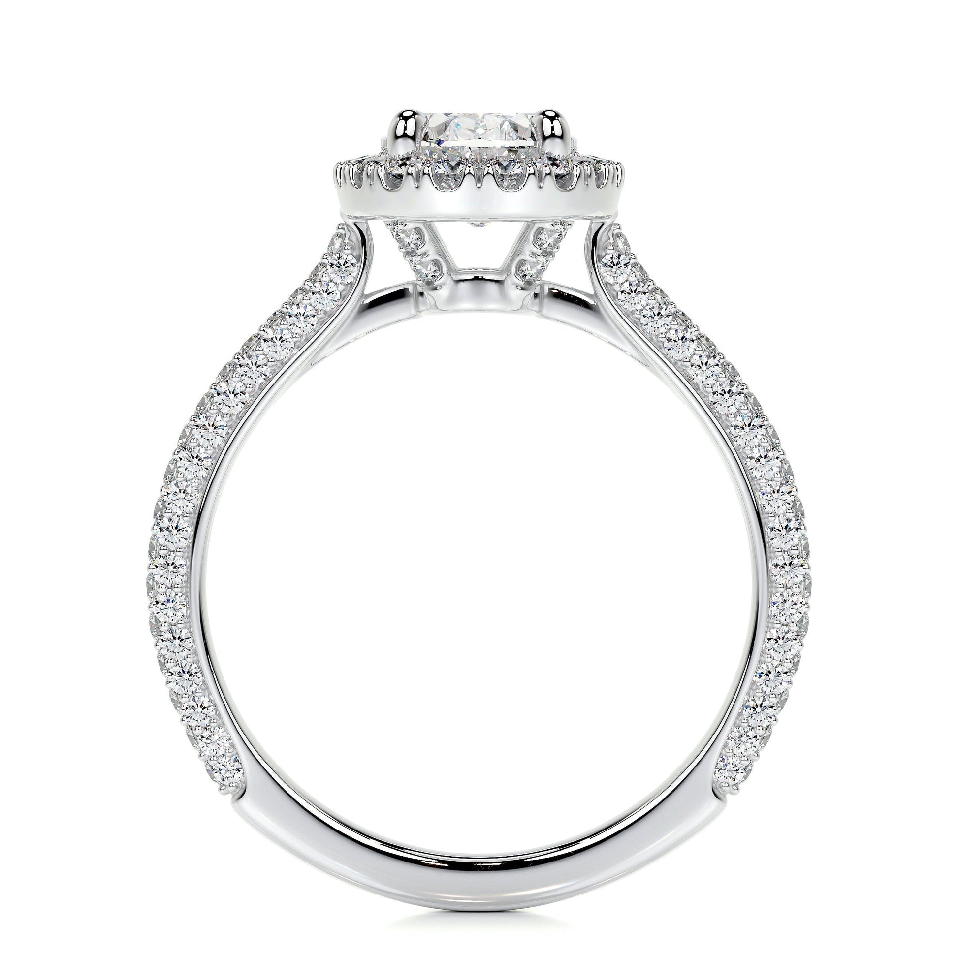 Radiant 1.50 CT Oval Lab Grown Diamond Halo Engagement Ring 5