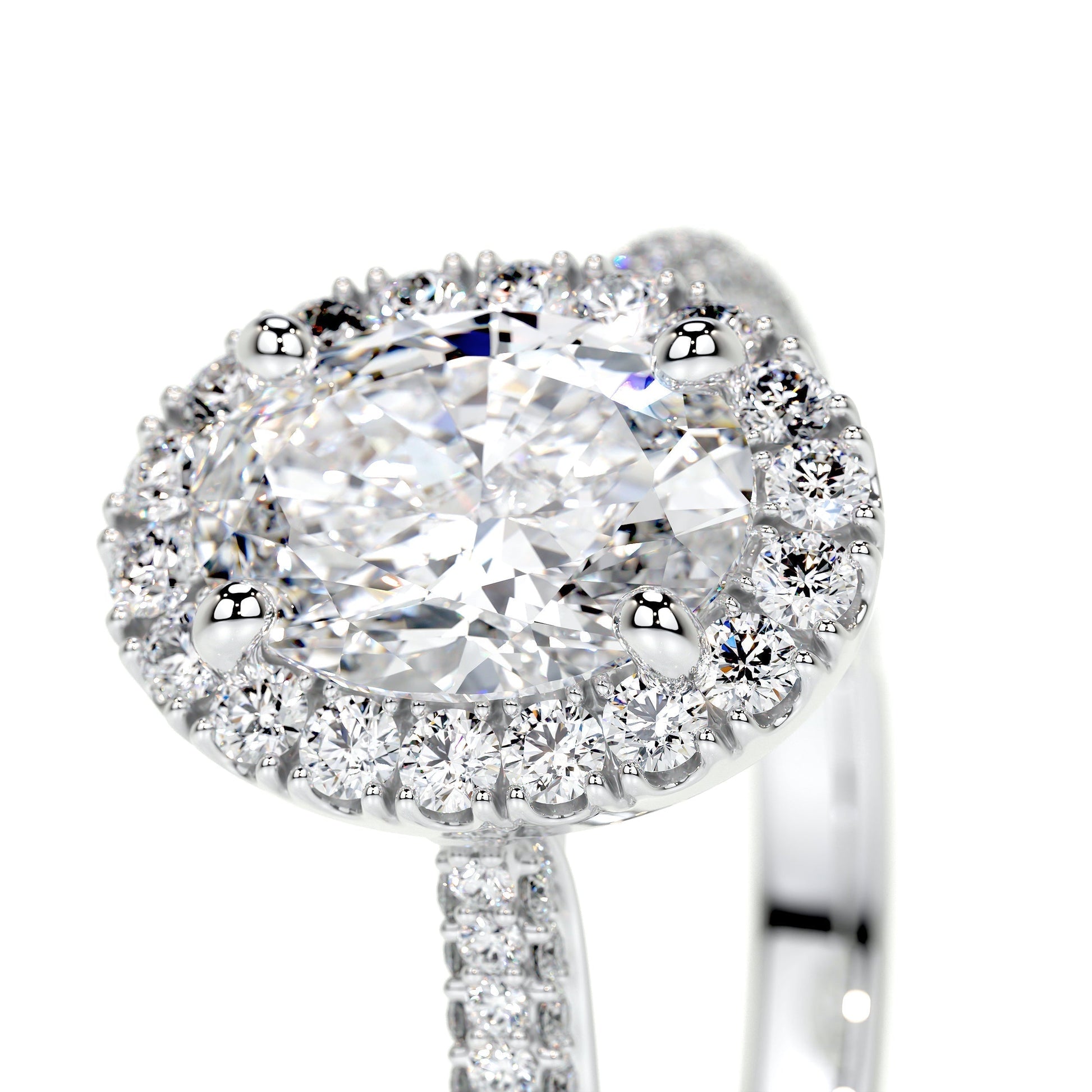 Radiant 1.50 CT Oval Lab Grown Diamond Halo Engagement Ring 3
