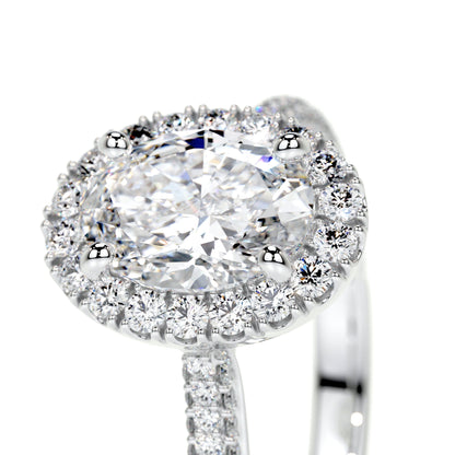 Radiant 1.50 CT Oval Lab Grown Diamond Halo Engagement Ring 3