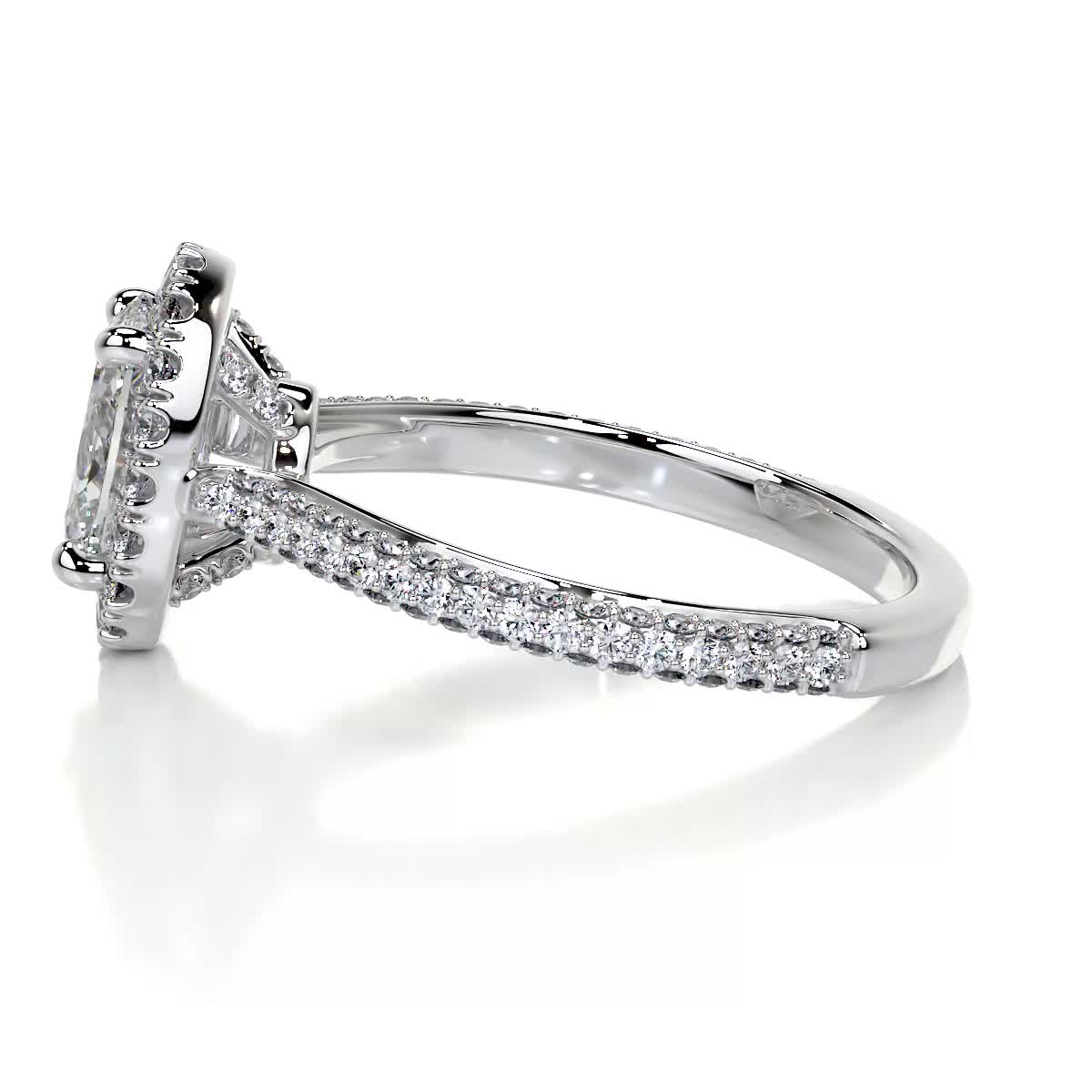 Radiant 1.50 CT Oval Lab Grown Diamond Halo Engagement Ring