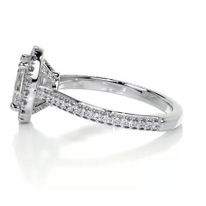 Radiant 1.50 CT Oval Lab Grown Diamond Halo Engagement Ring 4