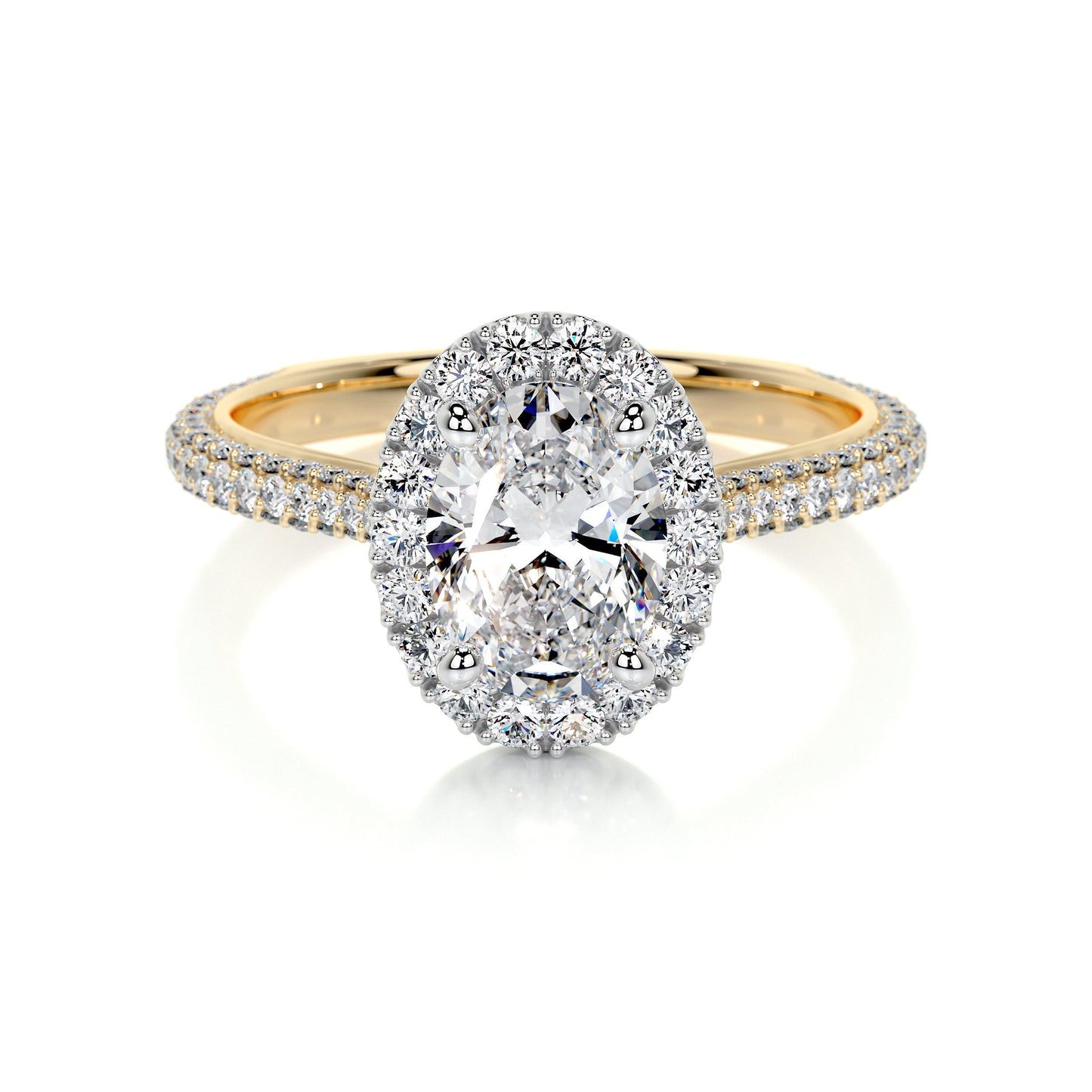 Radiant 1.50 CT Oval Lab Grown Diamond Halo Engagement Ring 6