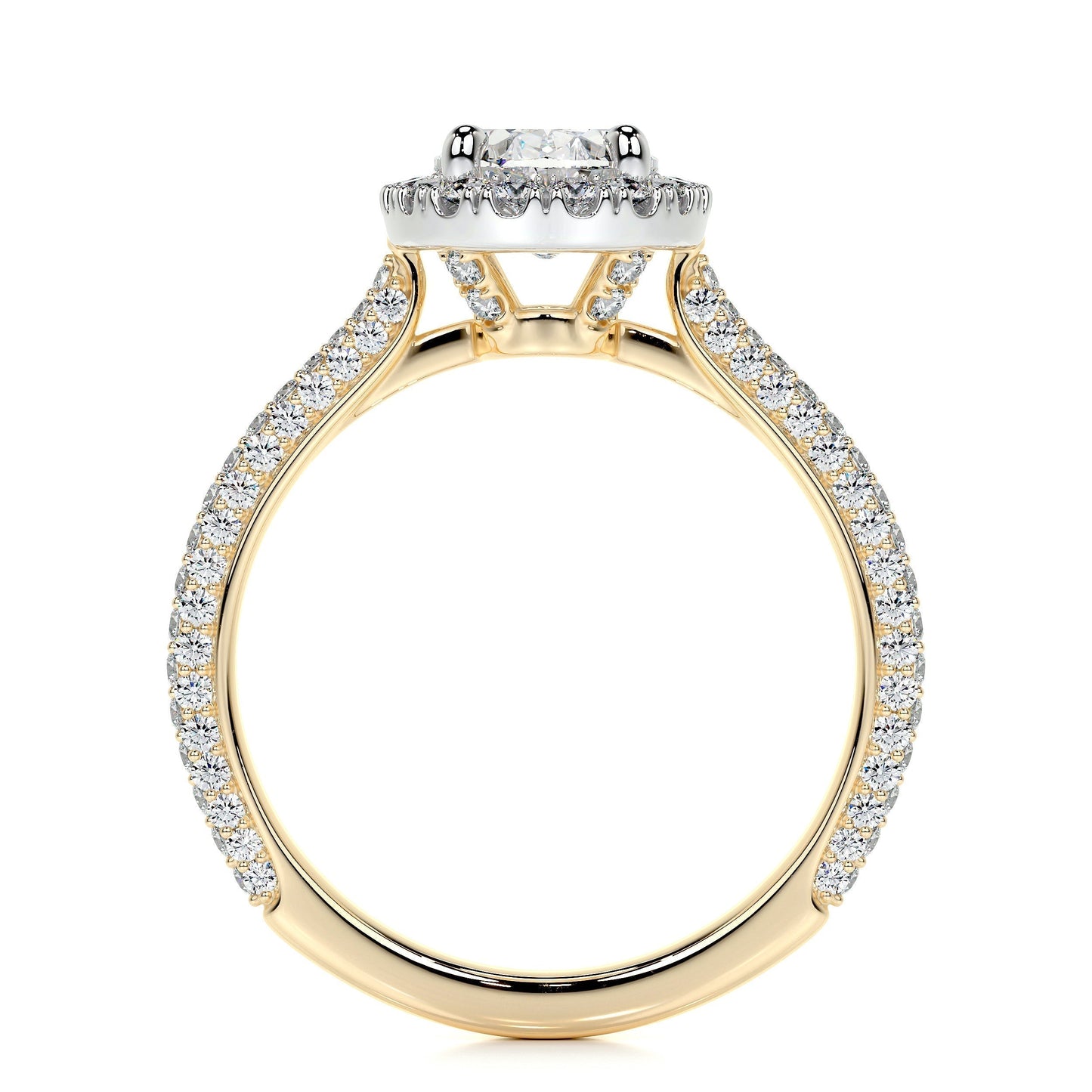 Radiant 1.50 CT Oval Lab Grown Diamond Halo Engagement Ring 9