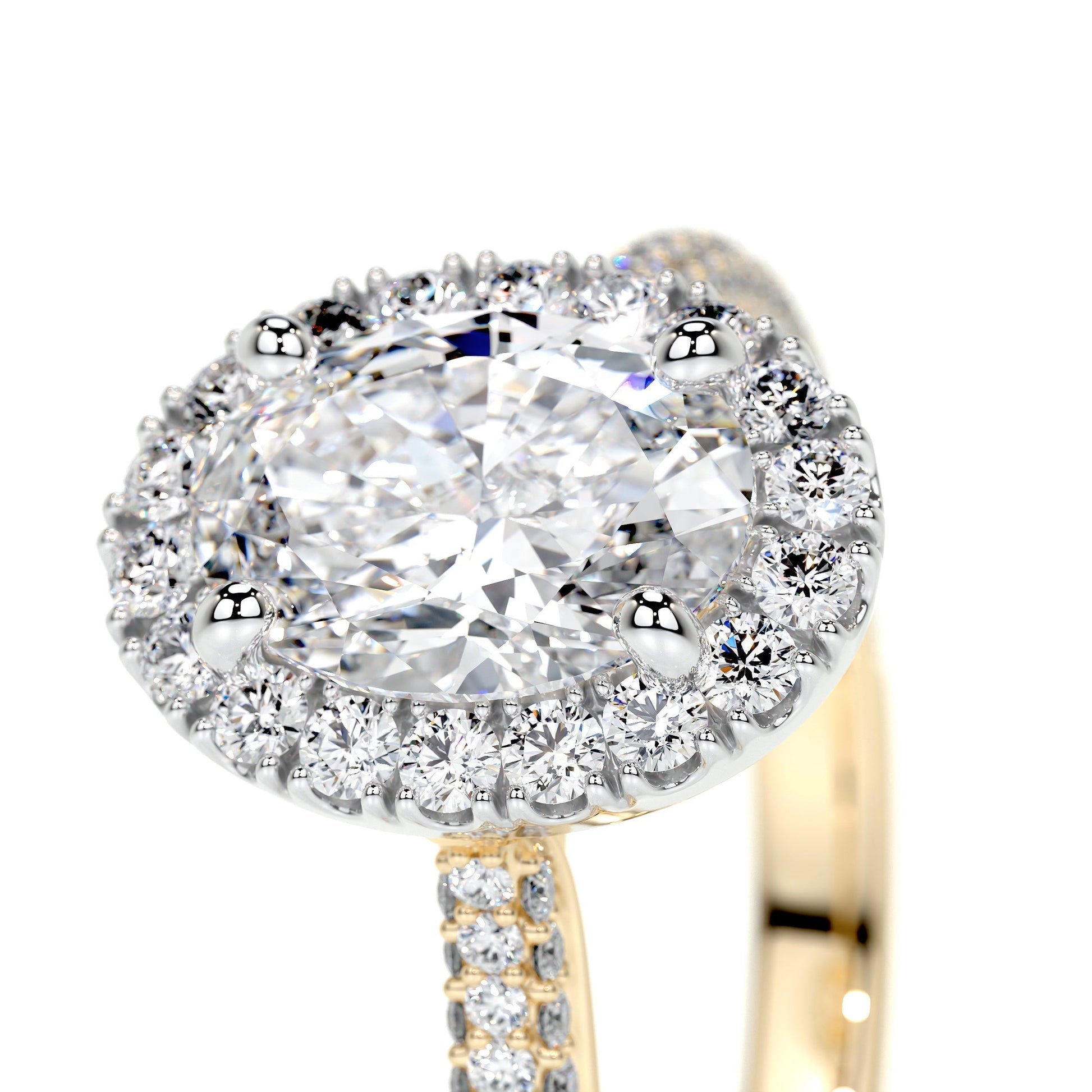 Radiant 1.50 CT Oval Lab Grown Diamond Halo Engagement Ring 8