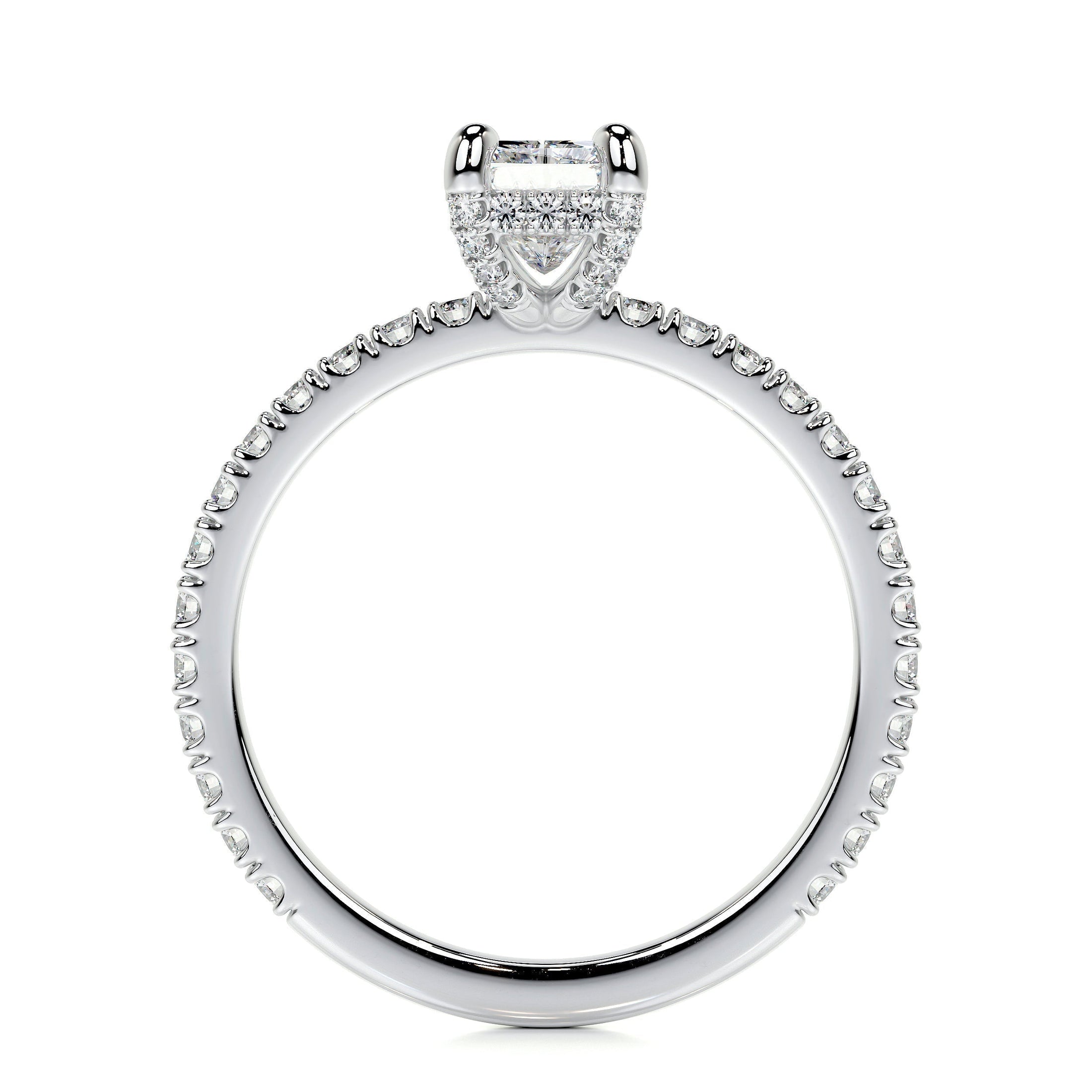 1.05 CT Radiant Cut Hidden Halo Lab Grown Diamond Engagement Ring