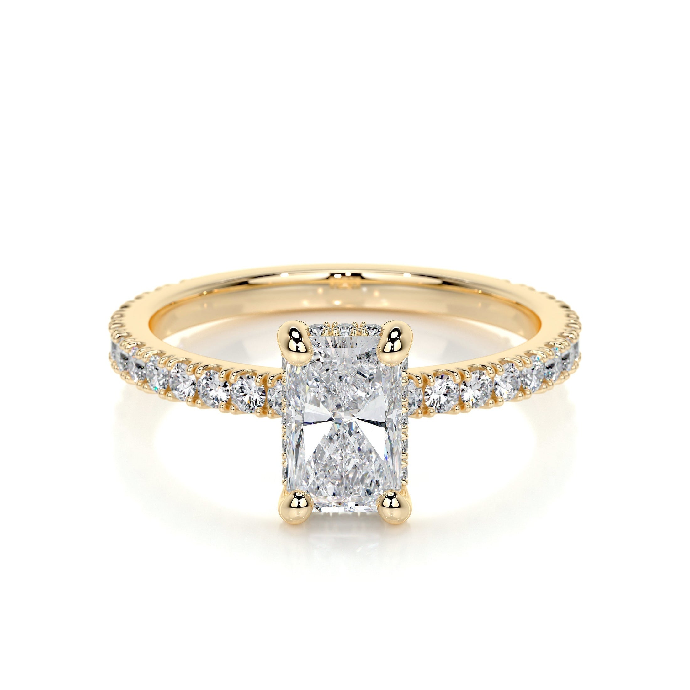 1.05 CT Radiant Cut Hidden Halo Lab Grown Diamond Engagement Ring