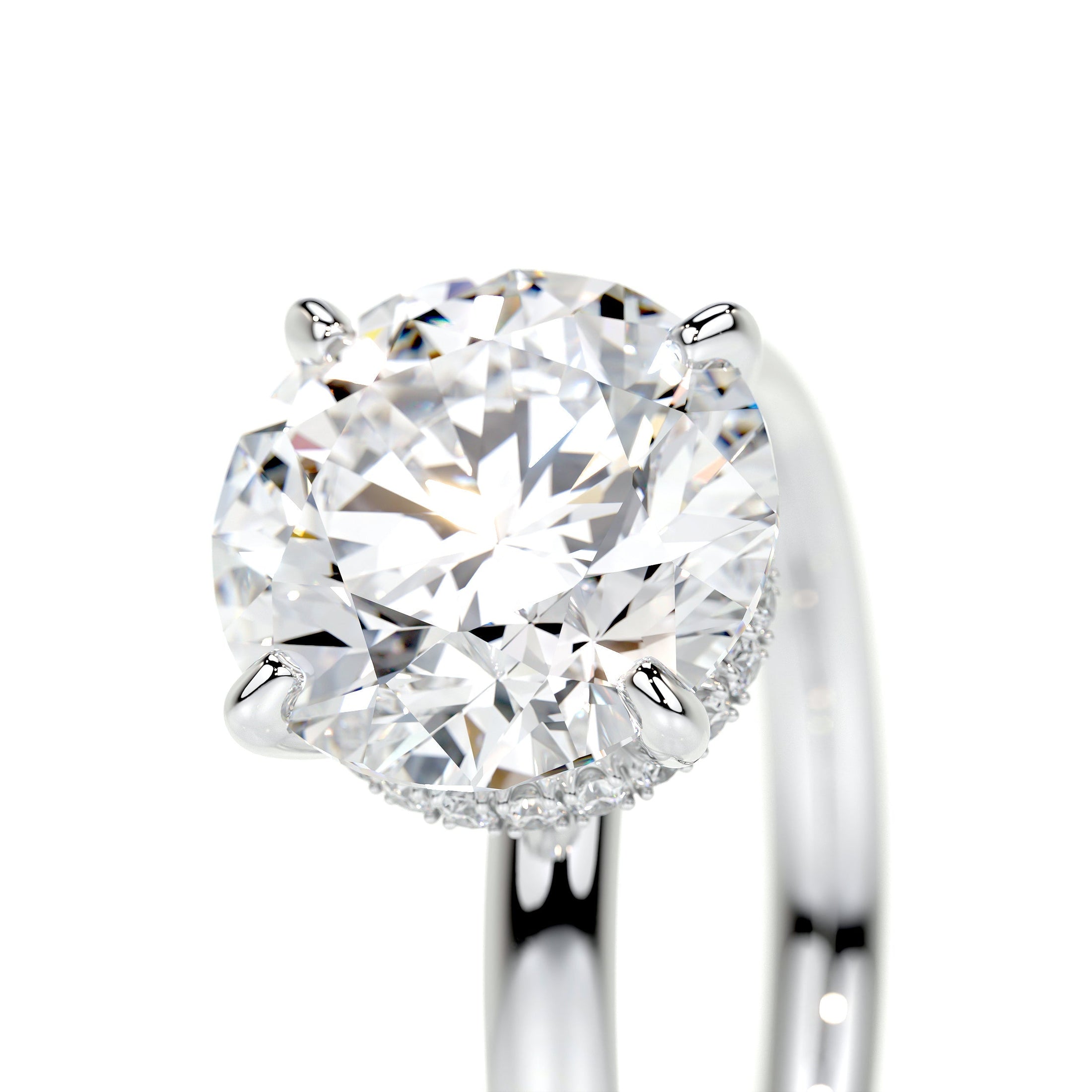 2.0 CT Pear Cut Lab Grown Diamond Engagement Ring with Hidden Halo Elegance