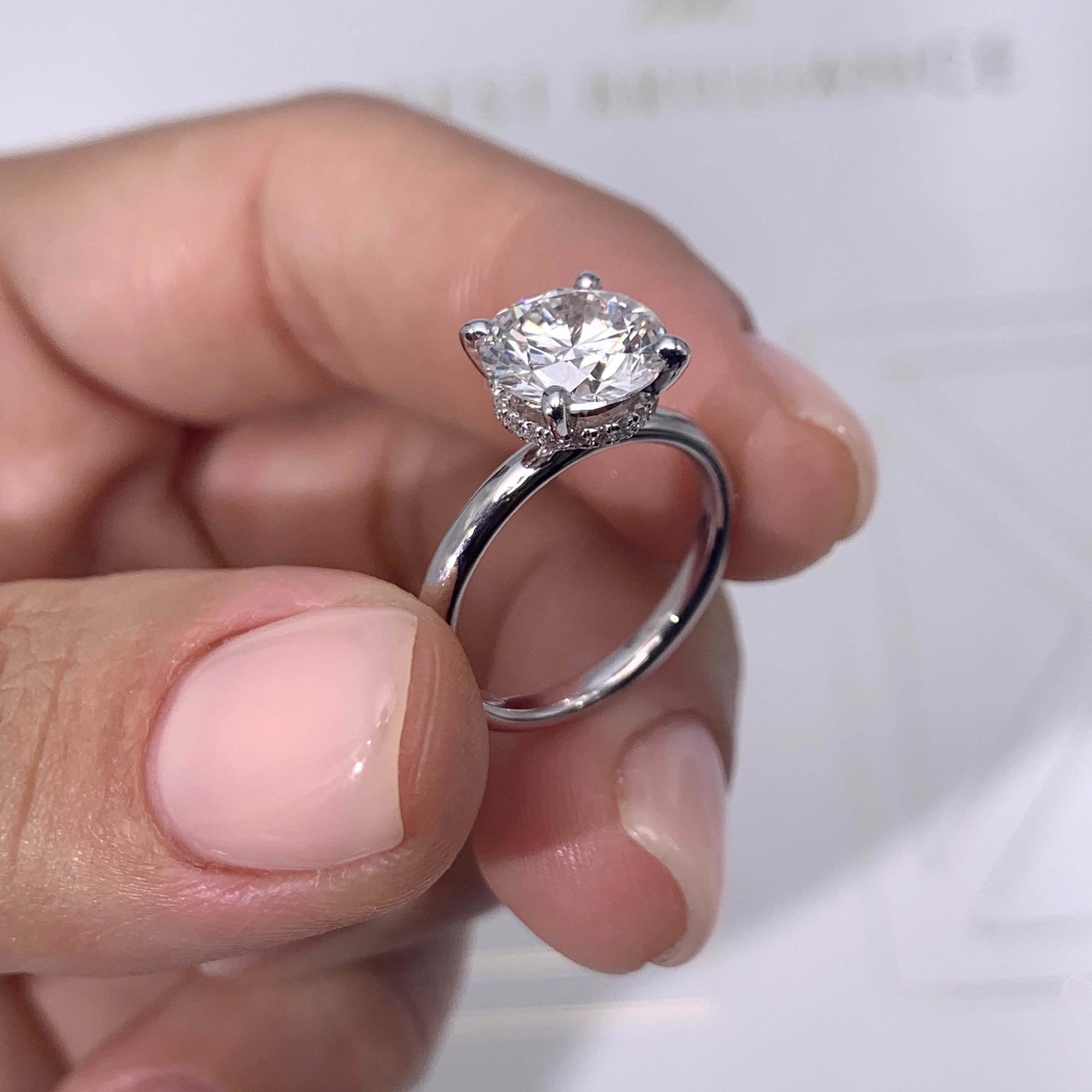 2.0 CT Pear Cut Lab Grown Diamond Engagement Ring with Hidden Halo Elegance 13