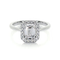 Load image into Gallery viewer, 1.0 CT Emerald Lab Grown Diamond Halo Engagement Ring in Gold Setting
