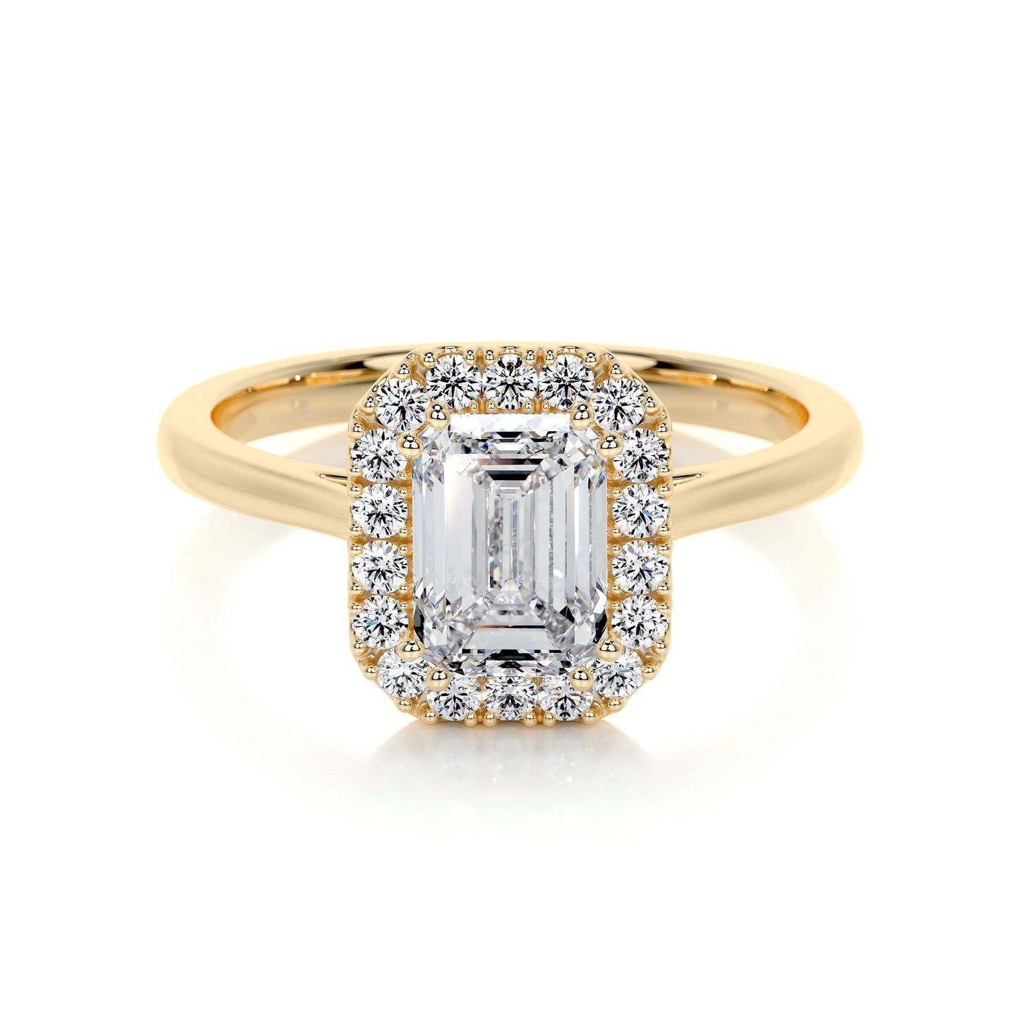 1.0 CT Emerald Halo CVD E/VS2 Diamond Engagement Ring 6