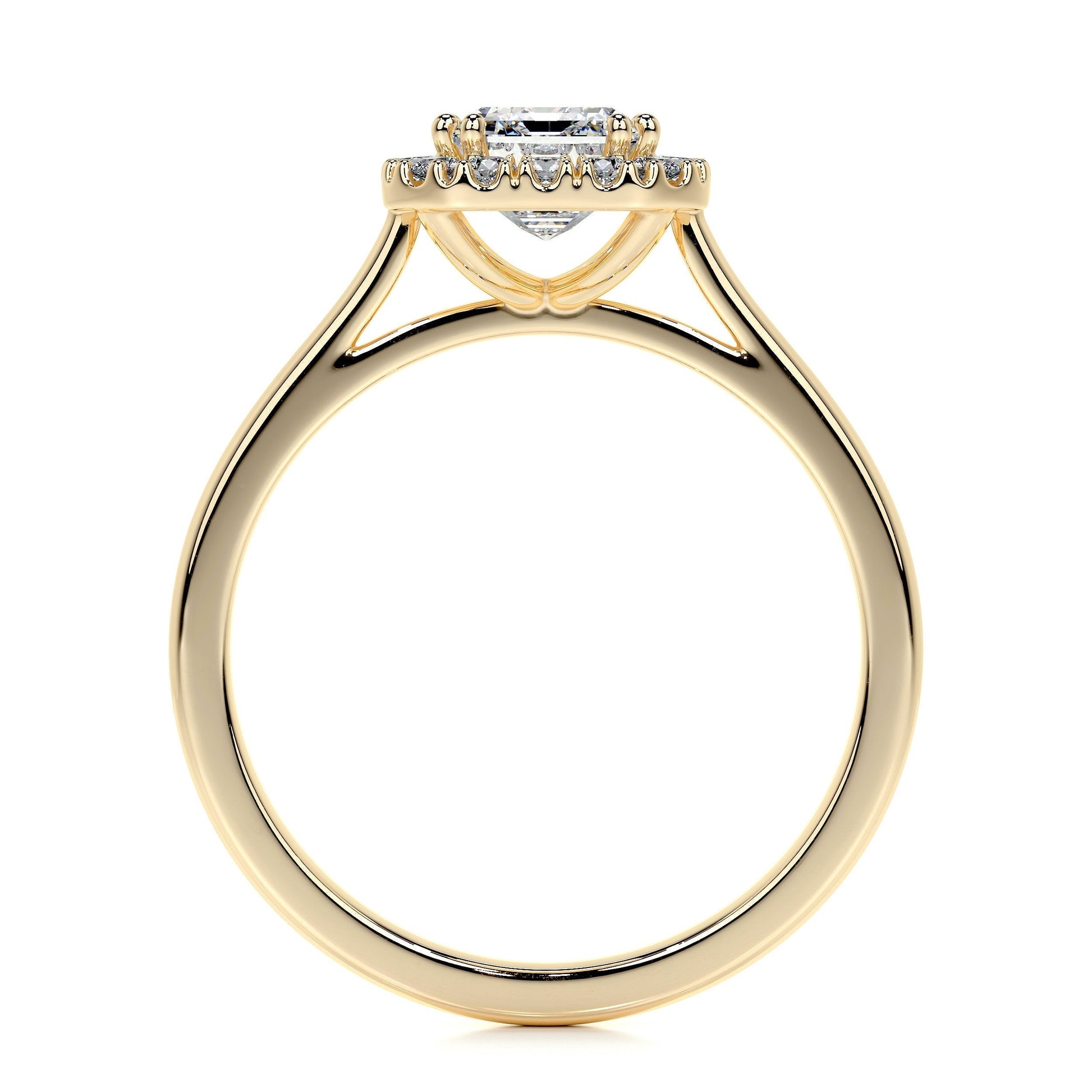 1.0 CT Emerald Halo CVD E/VS2 Diamond Engagement Ring 10