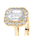 Load image into Gallery viewer, 1.0 CT Emerald Lab Grown Diamond Halo Engagement Ring in Gold Setting
