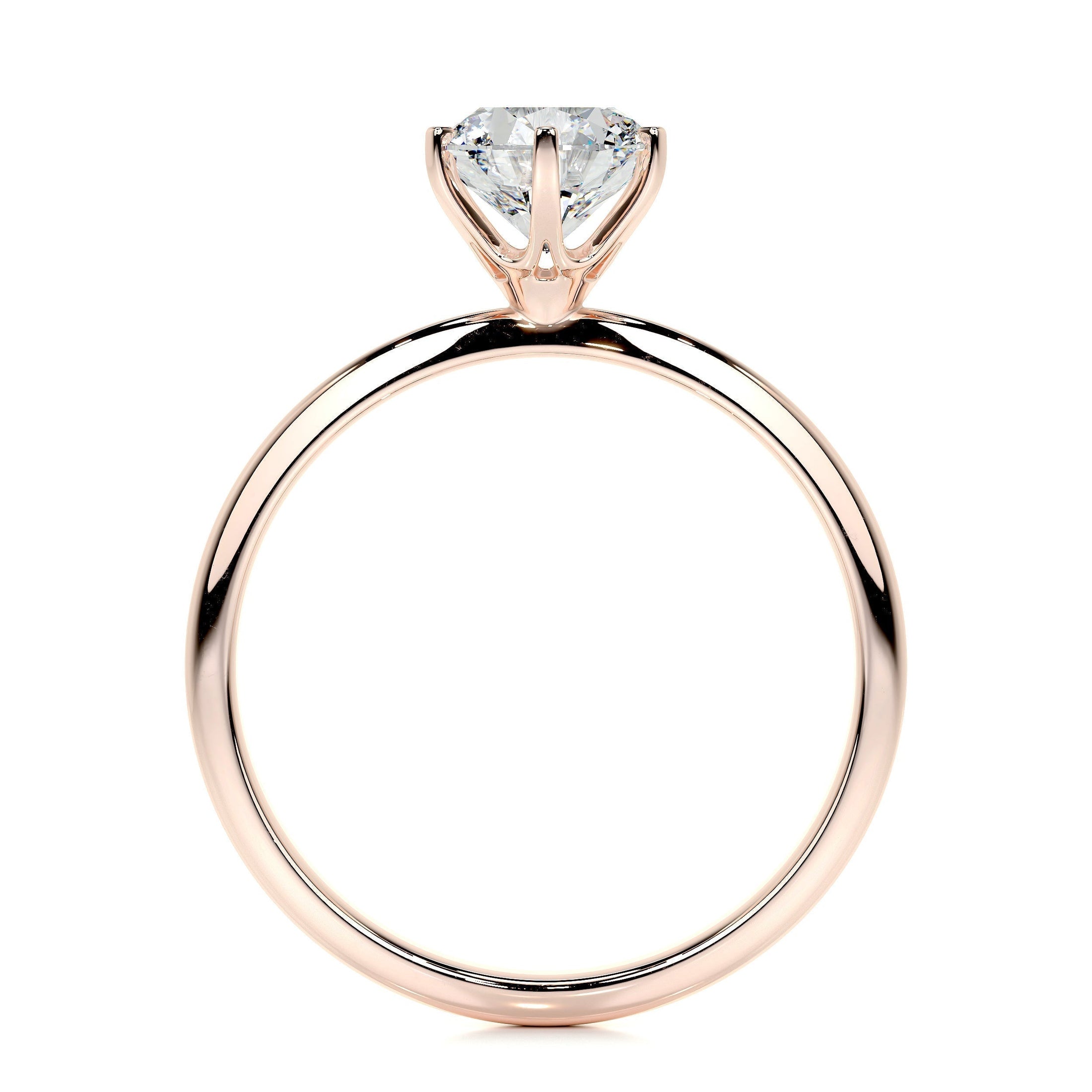 1.0 CT Round Lab Grown Diamond Gold Solitaire Engagement Ring