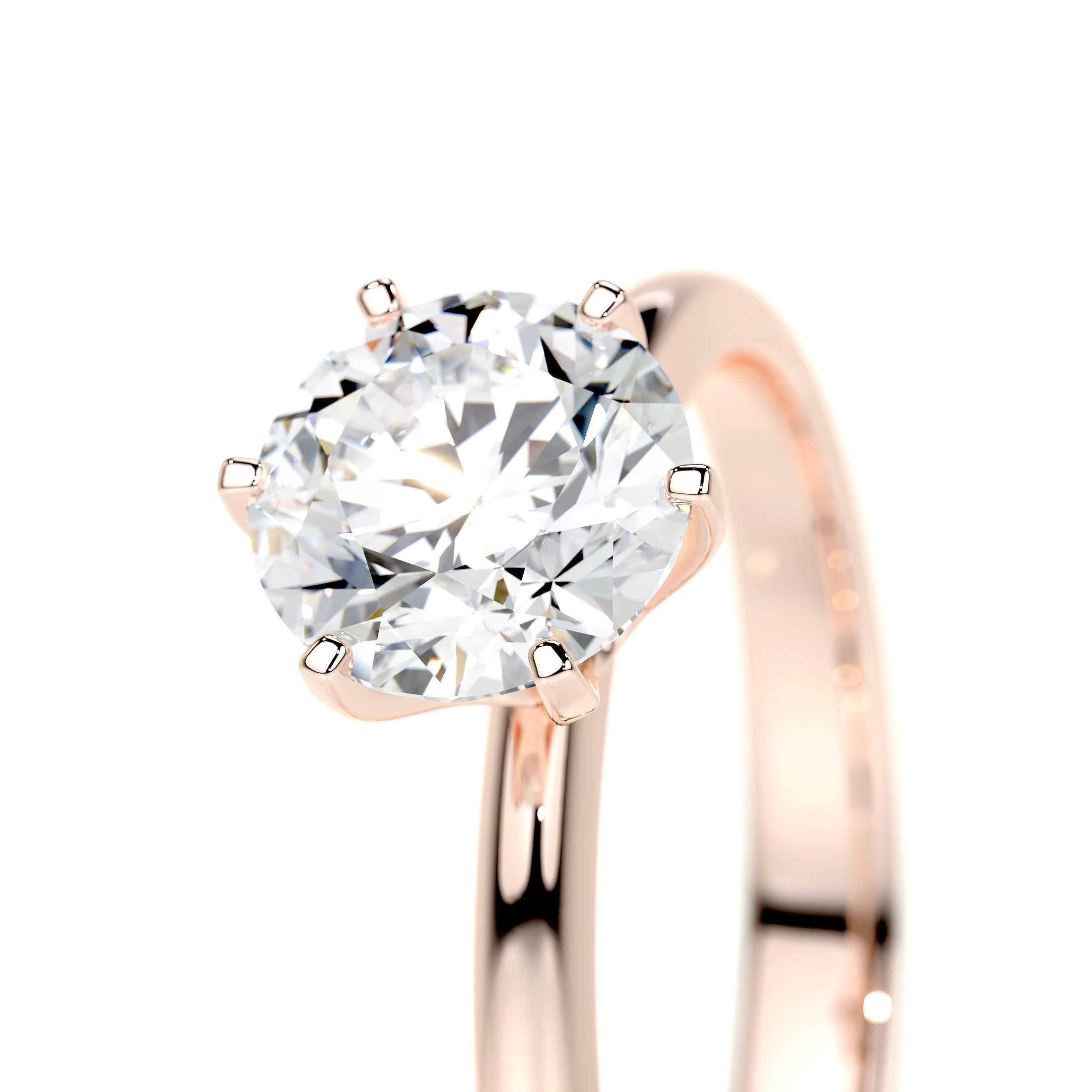 1.0 CT Round Lab Grown Diamond Gold Solitaire Engagement Ring 9