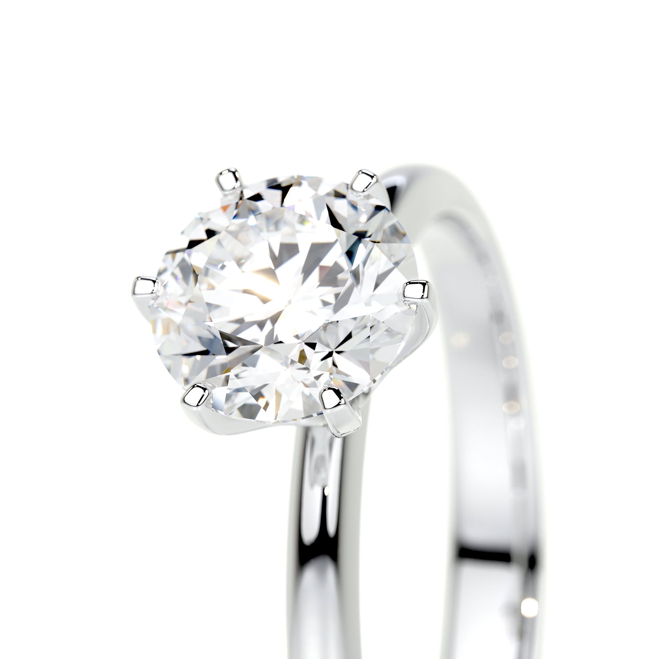 1.0 CT Round Lab Grown Diamond Gold Solitaire Engagement Ring