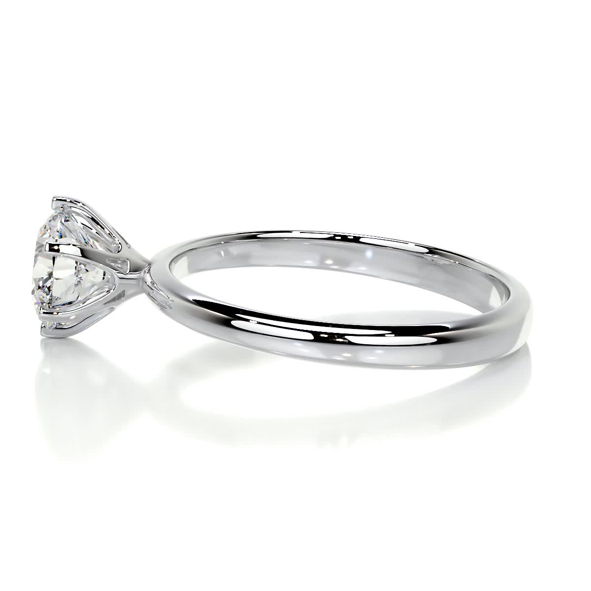 1.0 CT Round Lab Grown Diamond Gold Solitaire Engagement Ring