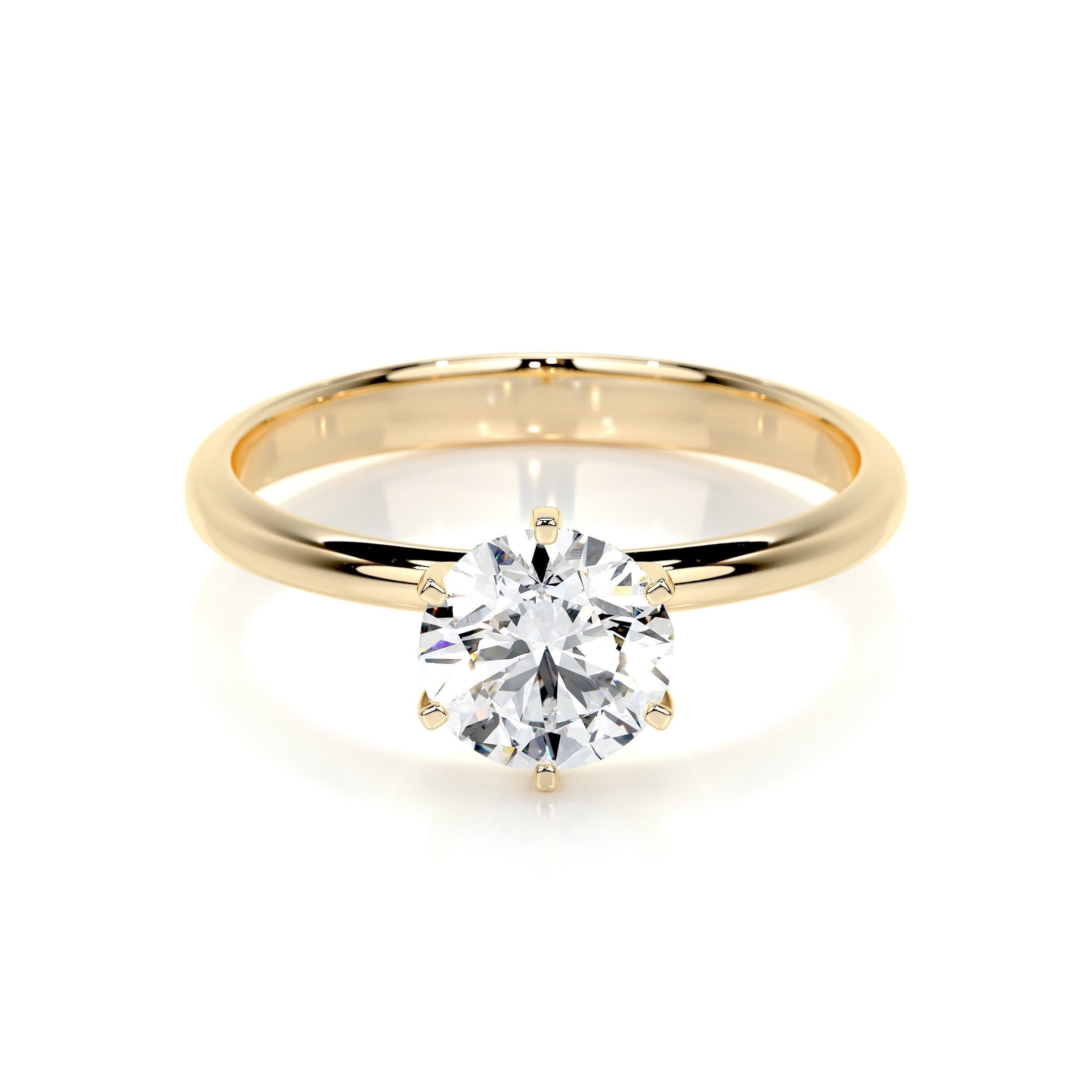 1.0 CT Round Lab Grown Diamond Gold Solitaire Engagement Ring 1