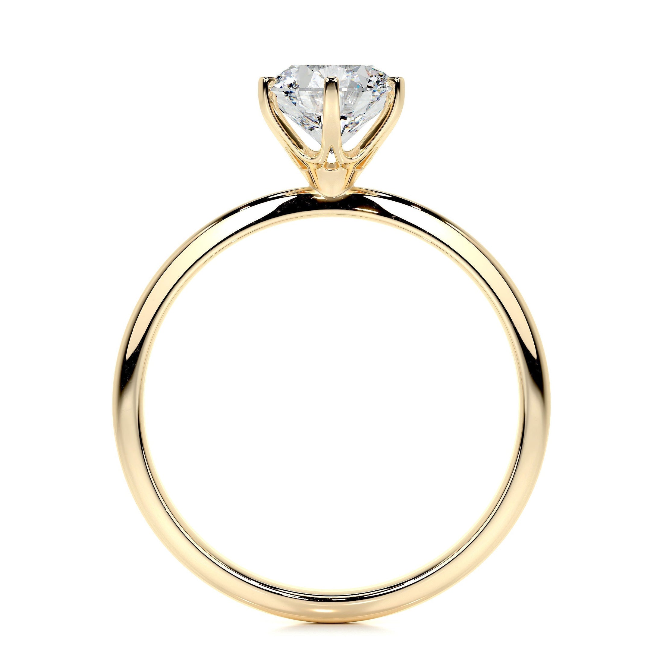 1.0 CT Round Lab Grown Diamond Gold Solitaire Engagement Ring