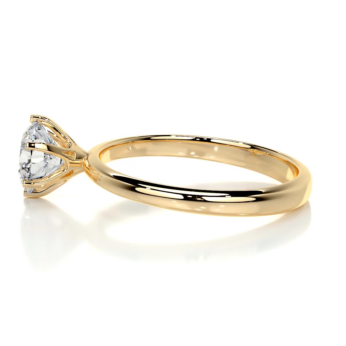 1.0 CT Round Lab Grown Diamond Gold Solitaire Engagement Ring 2